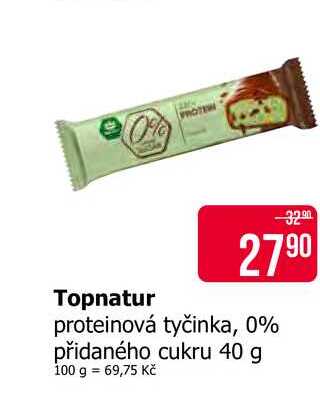 Topnatur proteinová tyčinka, 0% přidaného cukru 40 g 