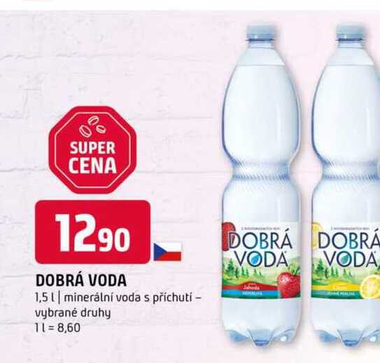 DOBRÁ VODA 1,5l minerální voda s příchutí vybrané druhy