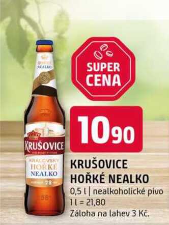 KRUŠOVICE HOŘKÉ NEALKO 0,5l nealkoholické pivo 
