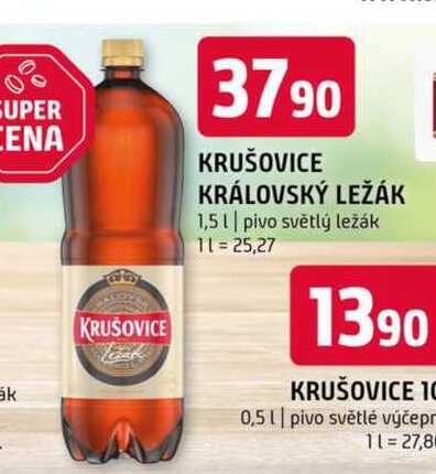 KRUŠOVICE KRÁLOVSKÝ LEŽÁK 1,5l pivo světlý ležák 