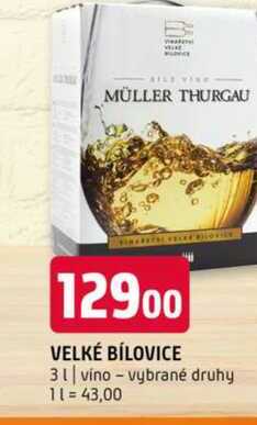 VELKÉ BÍLOVICE 3l vino vybrané druhy 