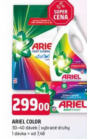 Ariel color 30-40 dávek vybrané druhy 