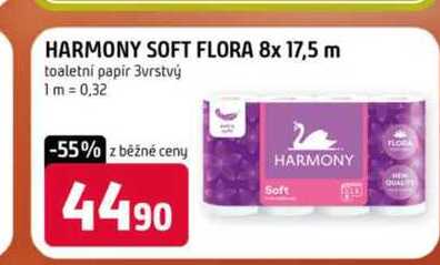 HARMONY SOFT FLORA 8x 17,5 m toaletni papir 3vrstvý 