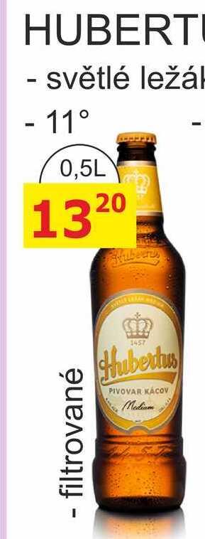 Pivovar Kácov Hubertus Světlý ležák 0,5l