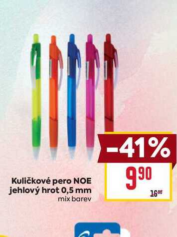 Kuličkové pero NOE jehlový hrot 0,5 mm mix barev