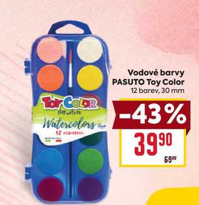 Vodové barvy PASUTO Toy Color 12 barev