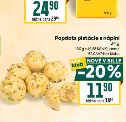 Podpots pistácie s náplní 24 g 