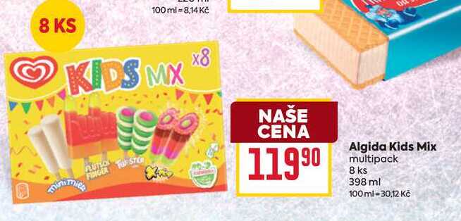 Algida Kids Mix multipack 8 ks 398 ml 