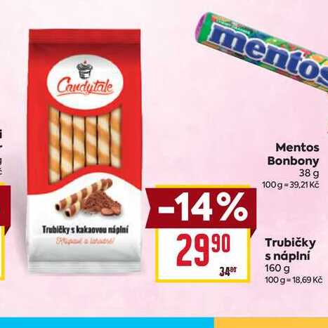Trubičky s náplní 160 g 