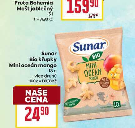 Sunar BIO Bio křupky Mini oceán mango 18 g 