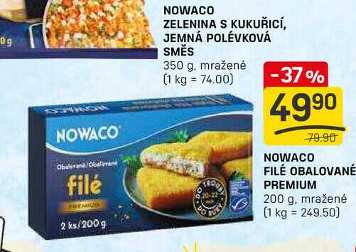 NOWACO FILÉ OBALOVANÉ PREMIUM 200 g, mražené 