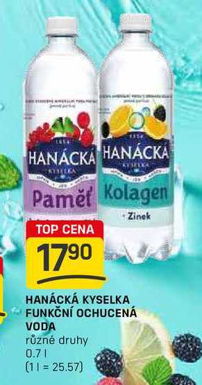 HANÁCKÁ KYSELKA FUNKČNÍ OCHUCENÁ VODA různé druhy 0,7l