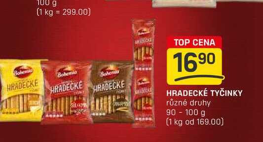 HRADECKÉ TYČINKY různé druhy 90 - 100g