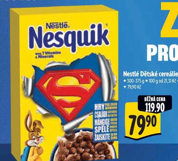  Nestlé Dětské cereálie  300-375 g 