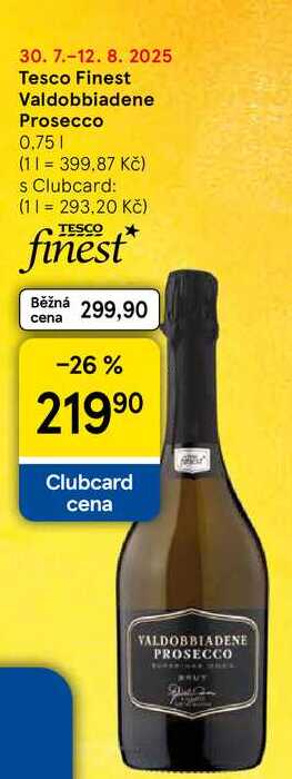Tesco Finest Valdobbiadene Prosecco, 0.75 l