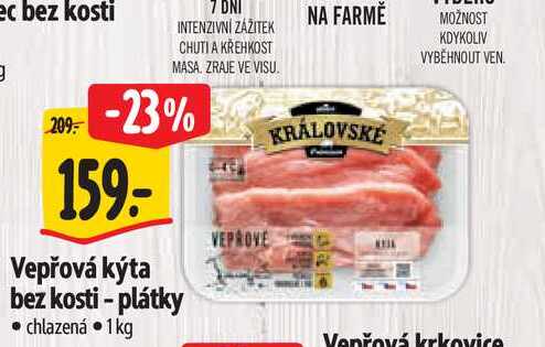   Vepřová kýta bez kosti - plátky 1 kg