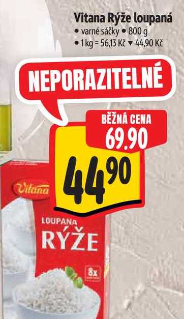 Vitana Rýže loupaná varné sáčky 800 g