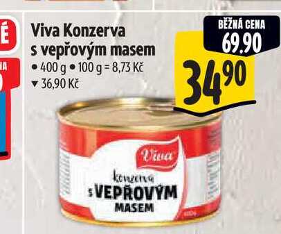  Viva Konzerva  s vepřovým masem 400 g 