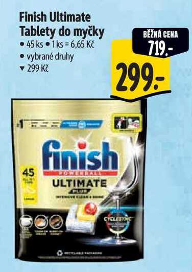 Finish Ultimate Tablety do myčky, 45 ks