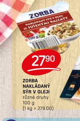 ZORBA NAKLÁDANÝ SÝR V OLEJI různé druhy 100 g 
