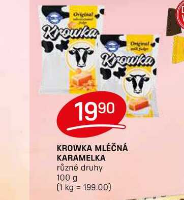 KROWKA MLÉČNÁ KARAMELKA různé druhy 100 g