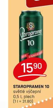 STAROPRAMEN 10 světlé výčepní 0,5 l, plech