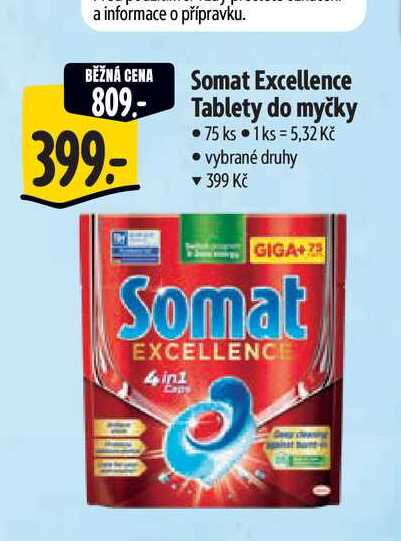  Somat Excellence Tablety do myčky 75 ks