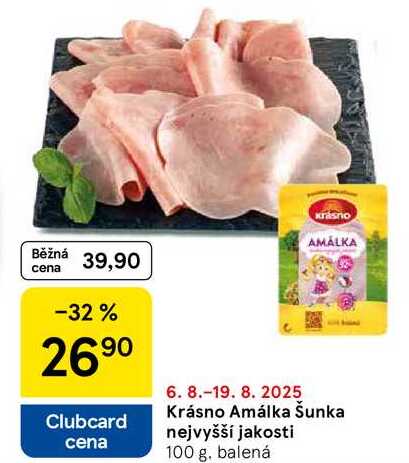 Krásno Amálka Šunka nejvyšší jakosti, 100 g