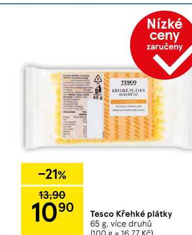 Tesco Křehké plátky, 65 g