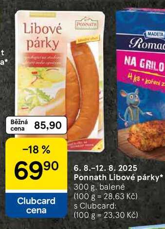 Ponnath Libové párky, 300 g 