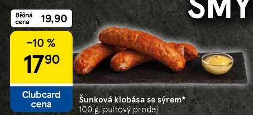 Šunková klobása se sýrem, 100 g 