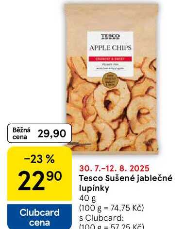 Tesco Sušené jablečné lupínky, 40 g 
