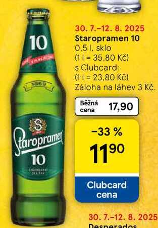 Staropramen 10, 0,5 l, sklo 