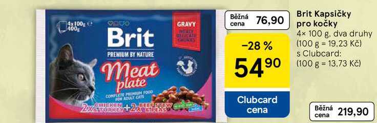 Brit Kapsičky pro kočky, 4× 100 g, dva druhy 