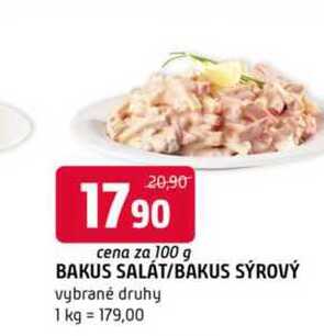 Bakus salát bakus sýrový 100g vybrané druhy