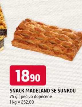 SNACK MADELAND SE ŠUNKOU 75 g pečivo dopečené 
