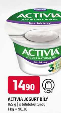 ACTIVIA JOGURT BÍLÝ 165 g s bifidokulturou