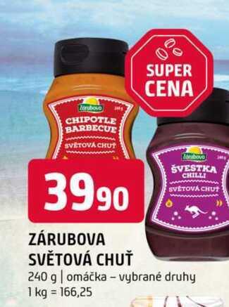 ZÁRUBOVA SVĚTOVÁ CHUŤ 240 g omáčka vybrané druhy 