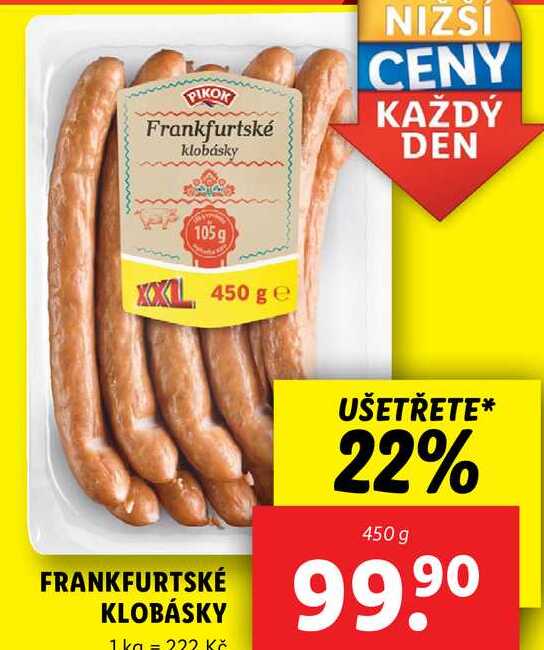 FRANKFURTSKÉ KLOBÁSKY, 450 g