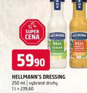 HELLMANN'S DRESSING 250 ml vybrané druhy 