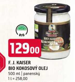F. J. KAISER BIO KOKOSOVÝ OLEJ 500 ml panenský  