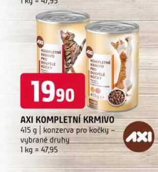 AXI KOMPLETNÍ KRMIVO 415 g konzerva pro kočky vybrané druhy 