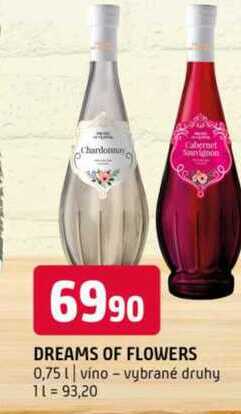 DREAMS OF FLOWERS 0,75l vino vybrané druhy