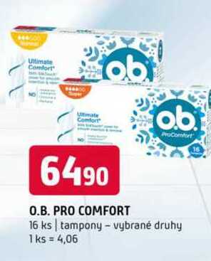 O.B. PRO COMFORT 16 ks tampony vybrané druhy 