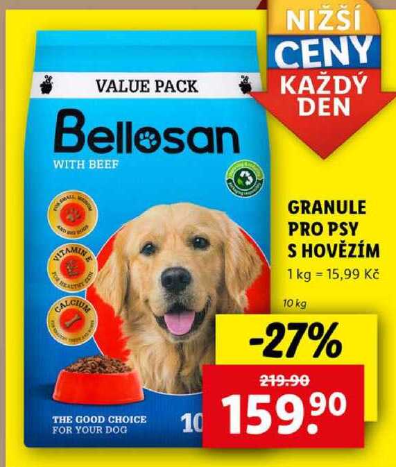 GRANULE PRO PSY S HOVĚZÍM, 10 kg