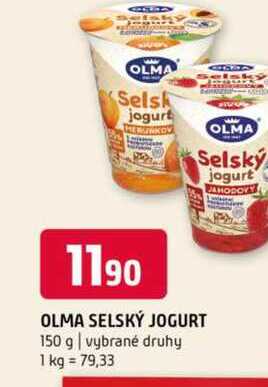 OLMA SELSKÝ JOGURT 150 g vybrané druhy 