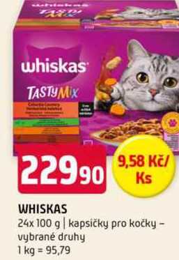WHISKAS 24x 100 g kapsičky pro kočky vybrané druhy 