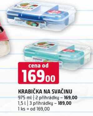 KRABIČKA NA SVAČINU 975 ml 2 přihrádky 