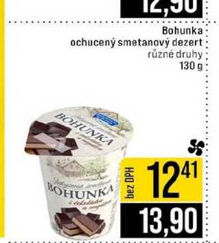 Bohunka ochucený smetanový dezert různé druhy 130 g