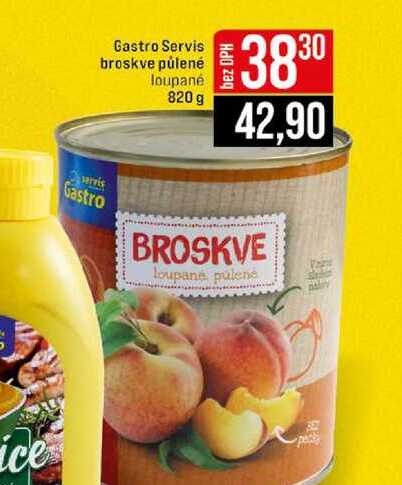 Gastro Servis broskve půlené loupané 820 g 